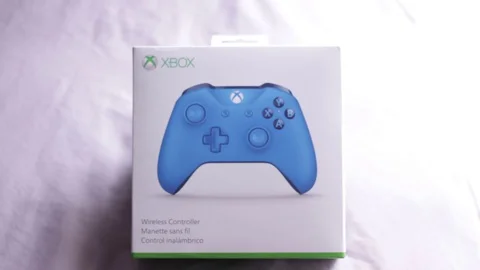 Blue Xbox One Controller Stock Footage 127943565