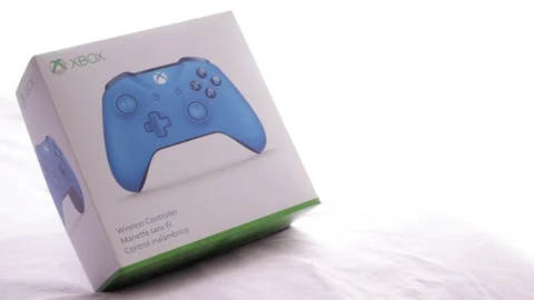 Blue Xbox One Controller Stock Footage 128274587