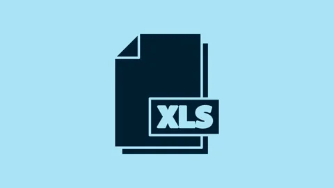 Blue XLS file document. Download xls button icon isolated on blue background Stock Footage 231478646
