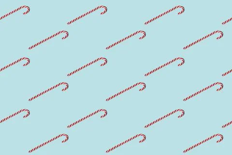 Blue xmas background candy cane seamless pattern Stock Photos