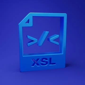 Blue XSL file document. Download xsl button icon isolated on blue backgroun.. Illustrazione stock
