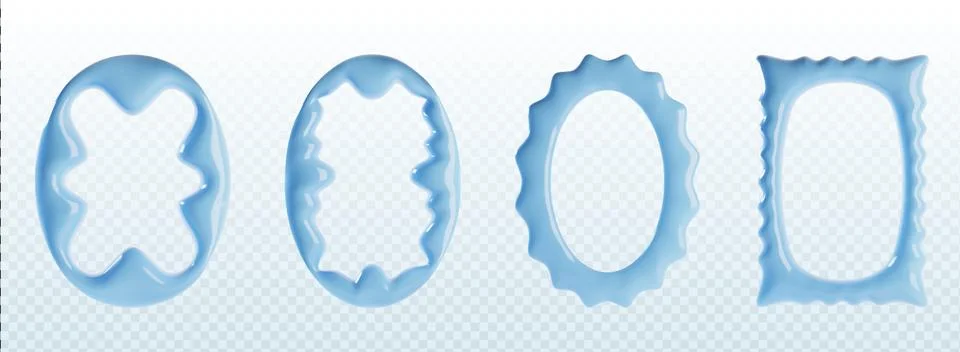 Blue Y2K wavy border frame with scallop edge イラスト素材