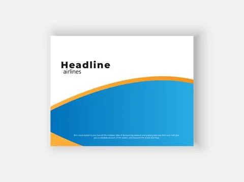 Blue-yellow brochure template. Vector graphics. Stock Illustration