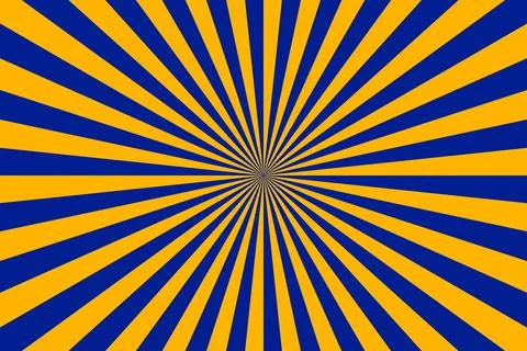 Blue yellow burst background. Rays background in retro style. Vector. Illustrazione stock