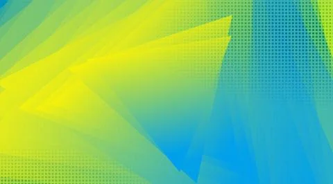 Blue yellow geometric triangles abstract minimal background Stock Illustration