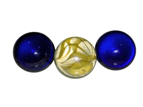 Blue Yellow Marbles 스톡 사진