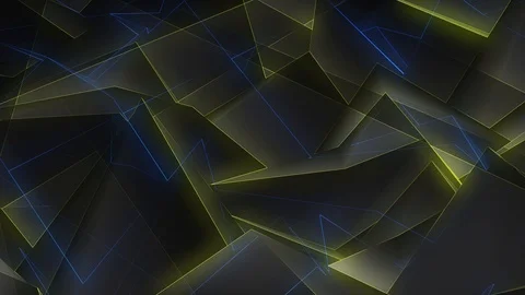 Blue Yellow Polygonal Background Loop Video stock 99745301