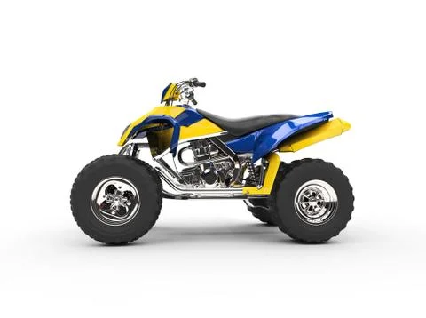 Blue Yellow Quad - Side View Illustrazione stock