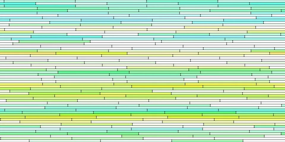 Blue Yellow Random Line Sections Background. Colorful Along Segments Texture. Stock-Illustration