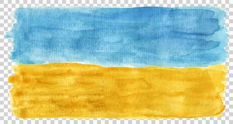 Blue-yellow rectangular watercolor background in the colors of Ukrainian flag Stock Illustration