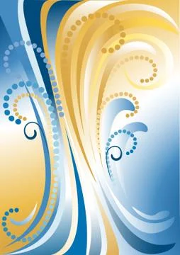 Blue with yellow striped background. Stock Illustration