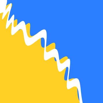 Blue Yellow Torn Edge Minimal Abstract Background Stock Illustration