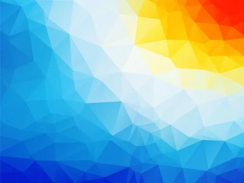 Blue yellow white background triangle Stock Illustration