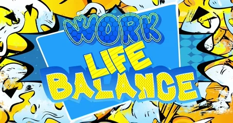 Blue Yellow Work Life Balance Pop Art Wo... | Stock Video | Pond5