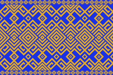 Blue yellow zig zag native aztec pattern Stock Illustration