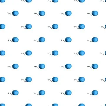 Blue yo yo seamless pattern creating a repeating background Stock Illustration