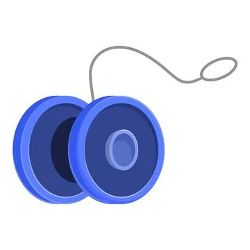 Blue yo yo toy hanging on a string, ready for play Illustrazione stock