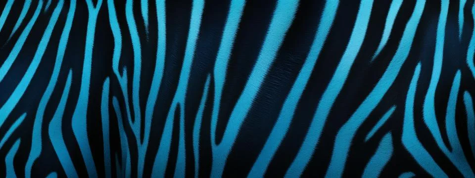 Blue zebra seamless pattern background. Animal skin texture in retro fashion Stock Photos