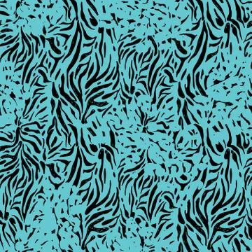 Blue zebra seamless pattern. Illustrazione stock