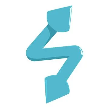 Blue zigzag flashing arrow pointing downward, delivering a clear message Stock Illustration