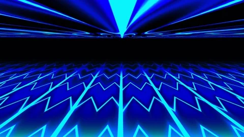 Blue zigzag lines in abstraction of moving animation in 3D. Stock Footage 120542301