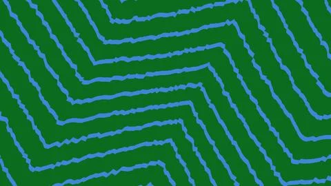 Blue zigzag lines pattern on a dark green background 스톡 일러스트