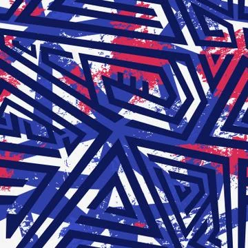 Blue zigzag seamless pattern. Stock Illustration