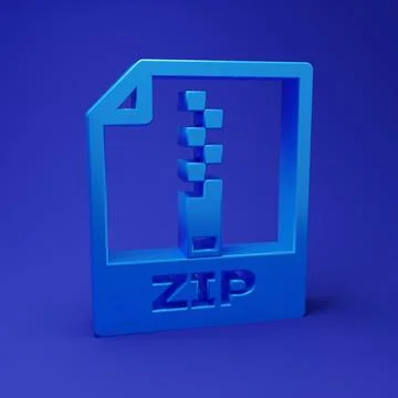 Blue ZIP file document. Download zip button icon isolated on blue backgroun.. Stockillustratie