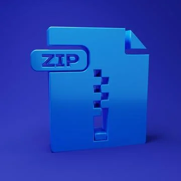 Blue ZIP file document. Download zip button icon isolated on blue backgroun.. 스톡 일러스트