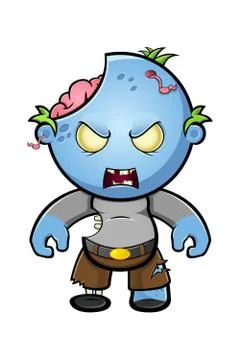 Blue zombie - angry Stock Illustration