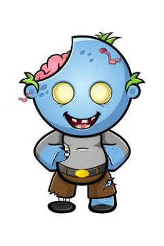 Blue zombie - hands on hips Stock Illustration