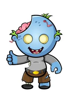 Blue zombie - thumbs up Stock Illustration
