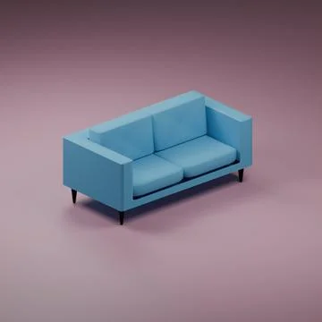 Blue_sofa Stock Photos