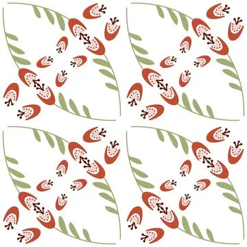 Bluebell flower pattern on white background seamless pattern for design, camp Stock Illustration