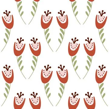 Bluebell flower pattern on white background seamless pattern for design, camp Stock Illustration