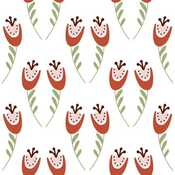 Bluebell flower pattern on white background seamless pattern for design, camp Stock Illustration