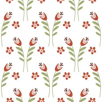 Bluebell flower pattern on white background seamless pattern for design, camp Stock Illustration