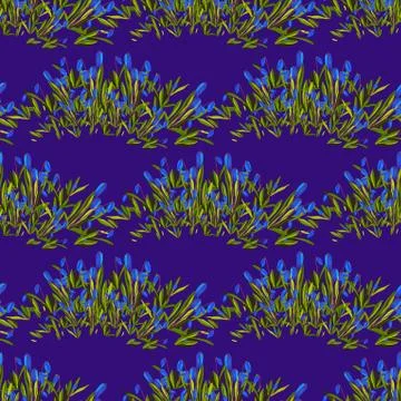 Bluebell flowers pattern. Stock Illustration