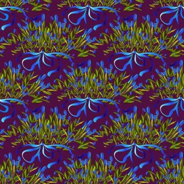 Bluebell flowers pattern. Stock Illustration