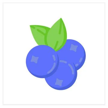 Blueberries flat icon Stock Illustration