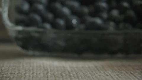 Blueberries get enough sleep on the table, close-up Stock Footage 132668472