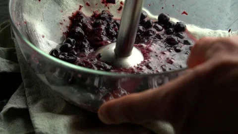 Blueberries in a glass container. Stock Footage 140973601