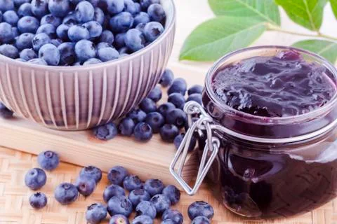 Blueberries in the kitchen Stock Photos