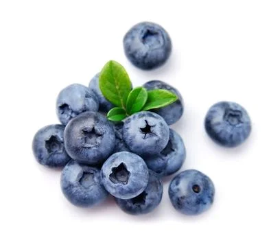Blueberries with leaves . Stock Photos