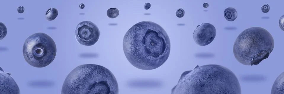 Blueberries levitating Stock Photos
