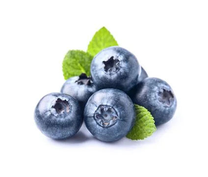Blueberries with mint Stock Photos