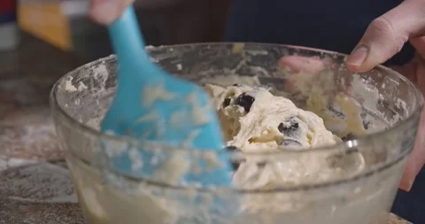 Blueberries muffin batter Stock Footage 149944960