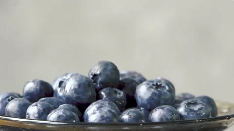Blueberries on a rotating dish 4K Stock Footage 196871703