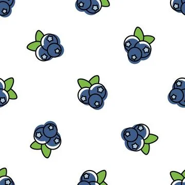 Blueberries seamless pattern for use as background or wallpaper Stock Illustration