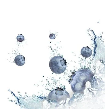 Blueberries splash Stock Photos